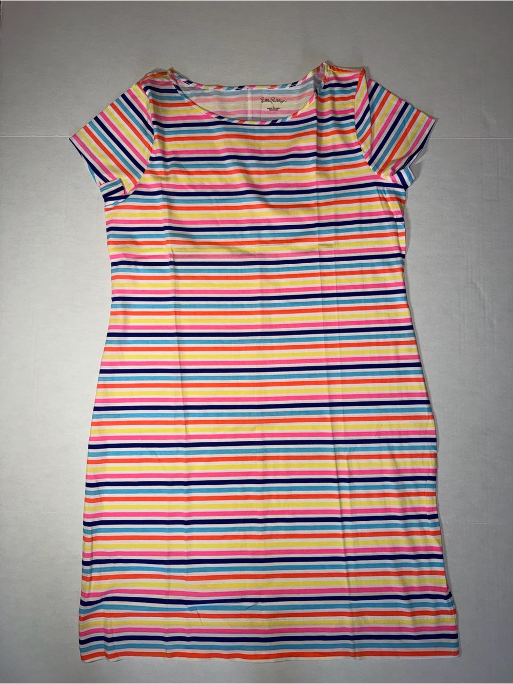 Lilly Pulitzer Multi-Stripe Short Sleeve Knit Dress